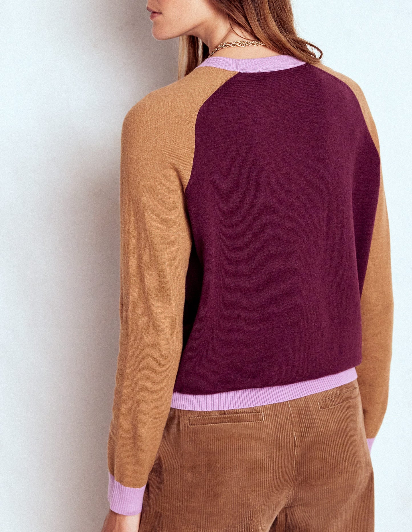 Pull Meg à manches raglan-Violet, colourblock