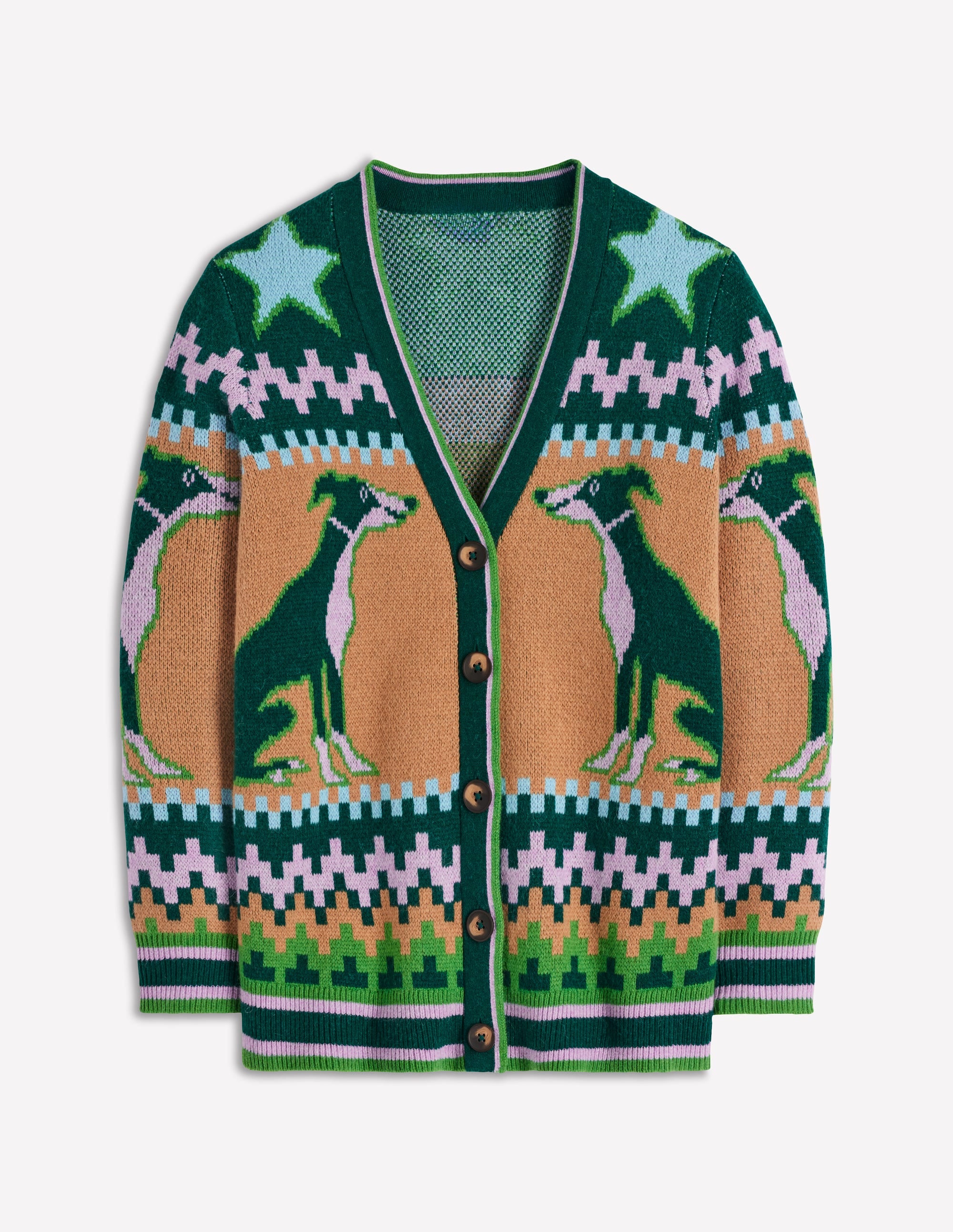 Quinn Strickjacke im Boyfriend-Stil-Dunkles Smaragdgrün Windhund - Image 7