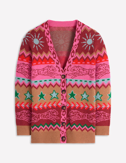 Quinn Strickjacke im Boyfriend-Stil-Kamelbraun, Geparden-7