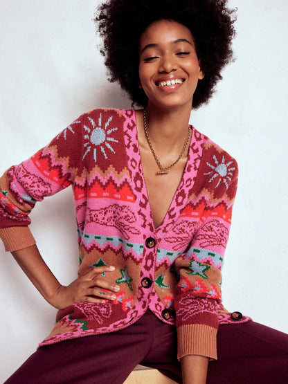 Quinn Strickjacke im Boyfriend-Stil-Kamelbraun, Geparden-6
