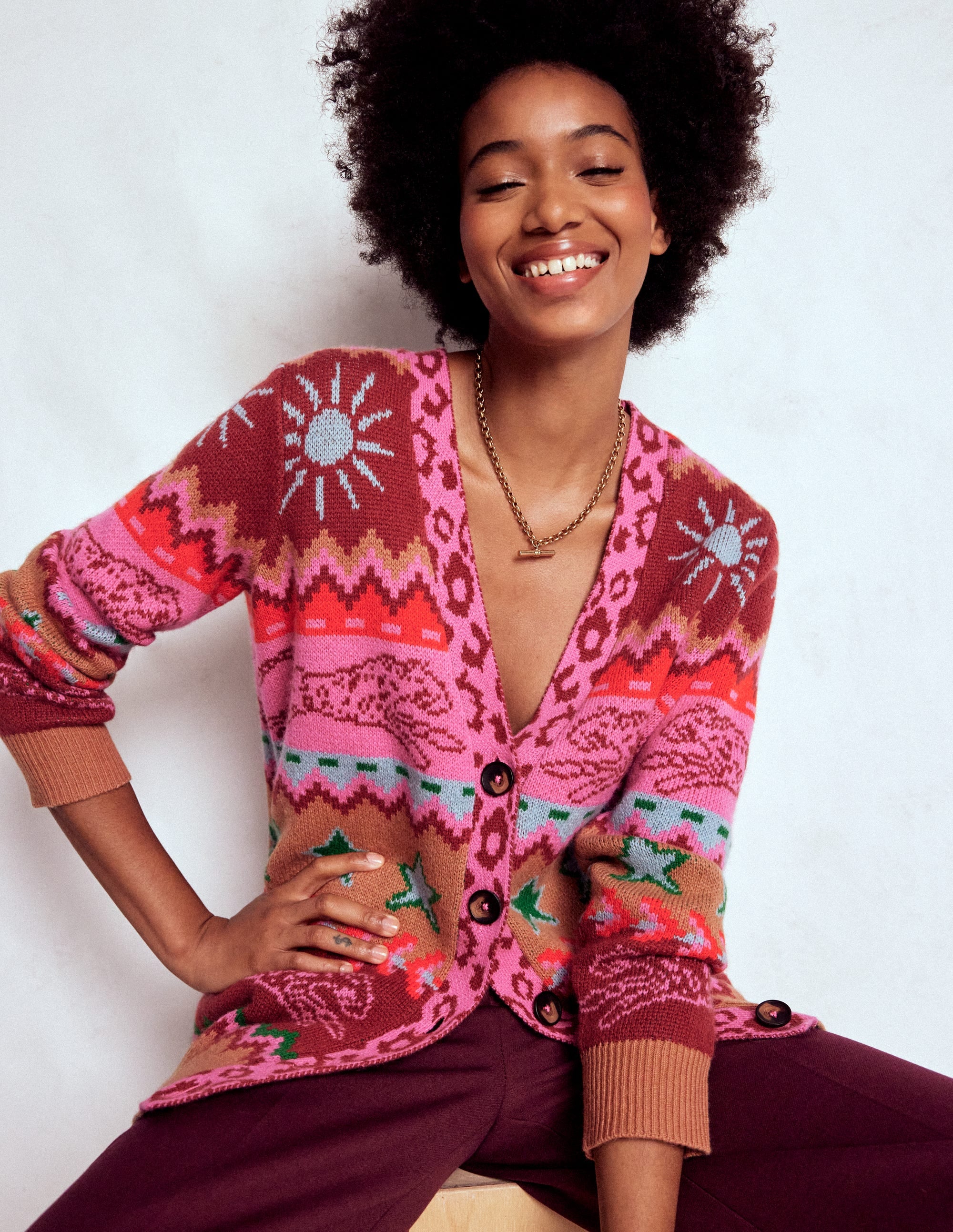 Gilet boyfriend Quinn-Camel, guépards - Image 5