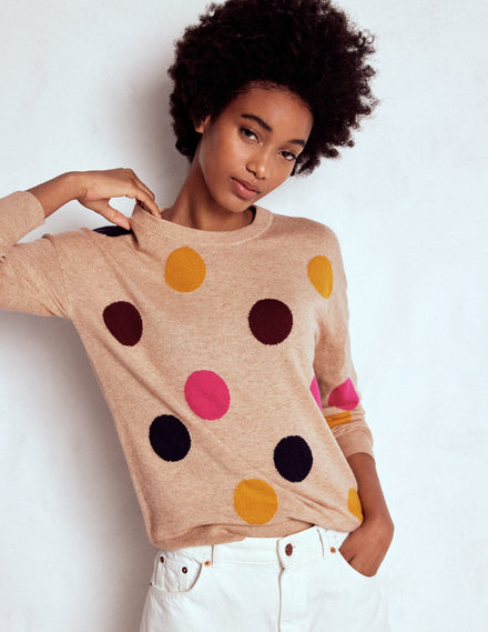 Natasha Pullover mit originellem Design-Bunt, Punkte