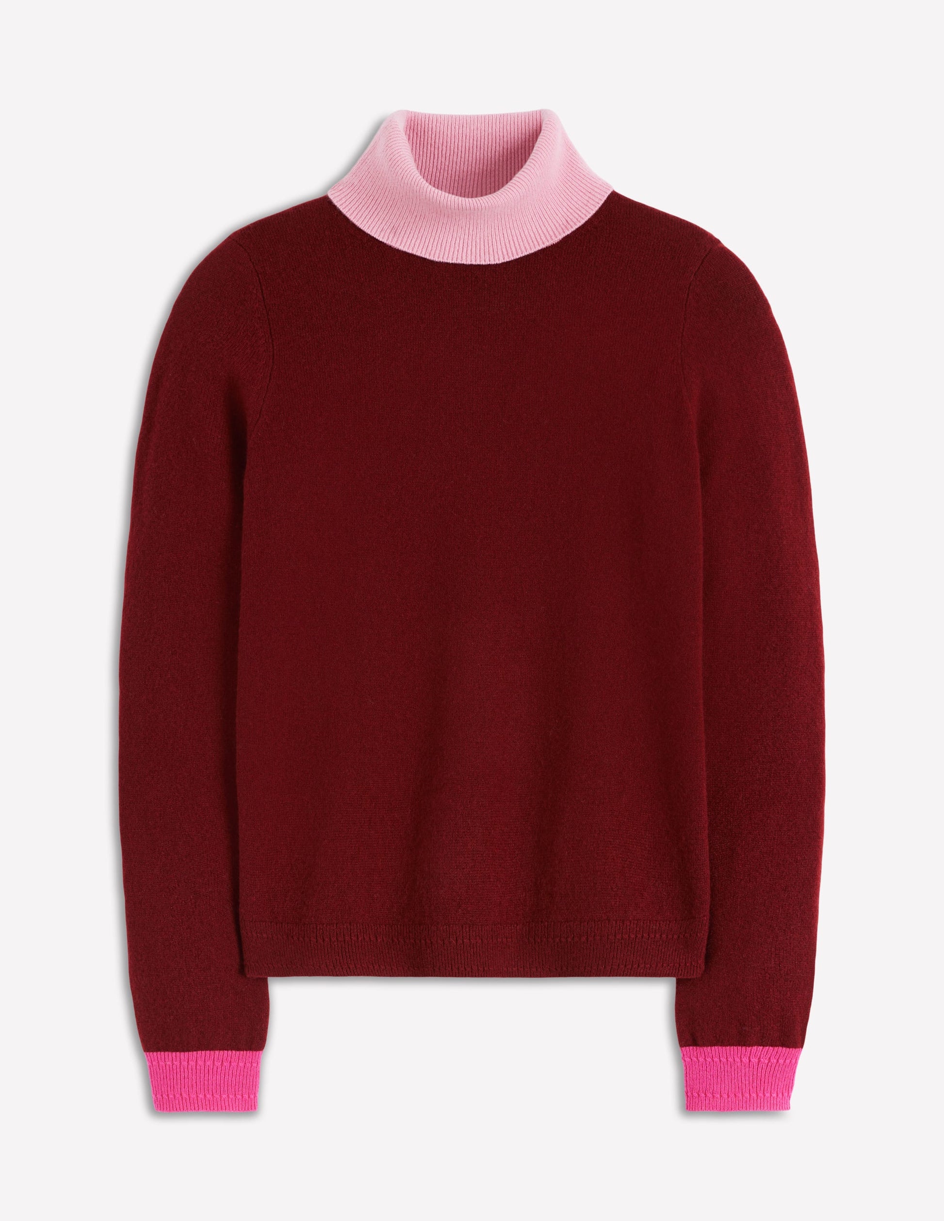 Eva Kaschmir-Rollkragenpullover-Kastanie, Blockfarben-6