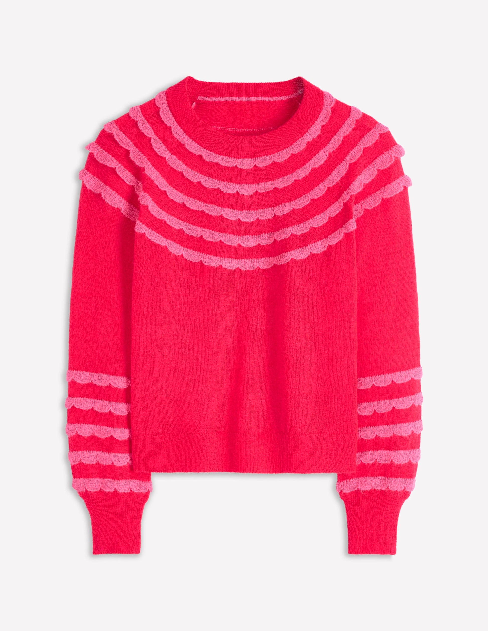 Alice Flauschiger Raglanpullover-Mohnblumenrot-5