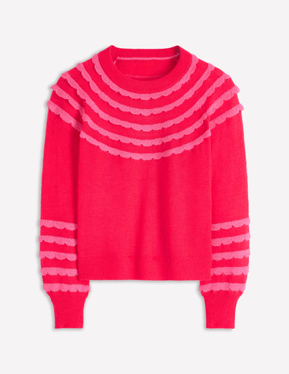 Alice Flauschiger Raglanpullover-Mohnblumenrot-5