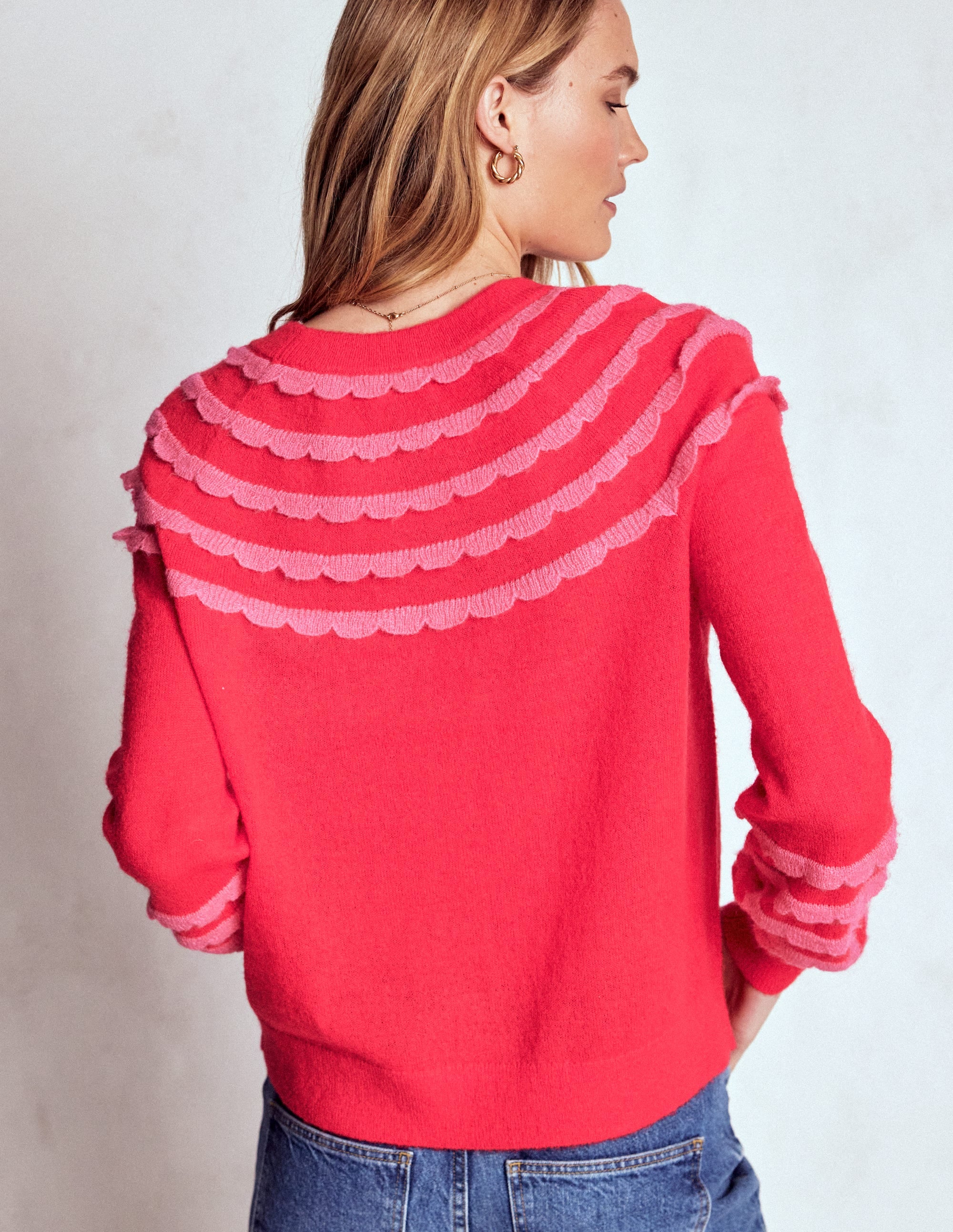 Alice Flauschiger Raglanpullover-Mohnblumenrot - Image 3