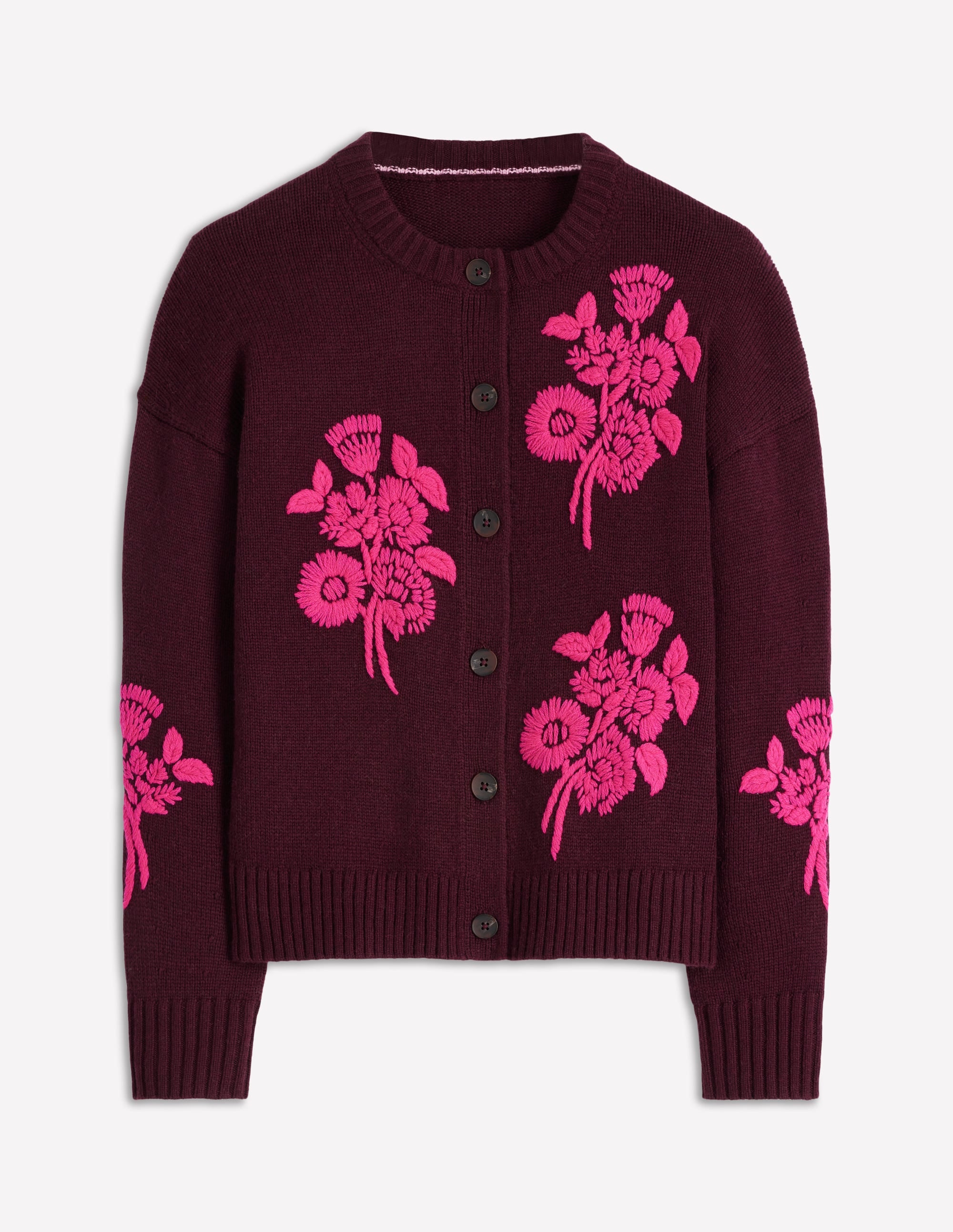 Natalie Strickjacke mit Stickerei-Dunkle Kirsche Bouquet - Image 6
