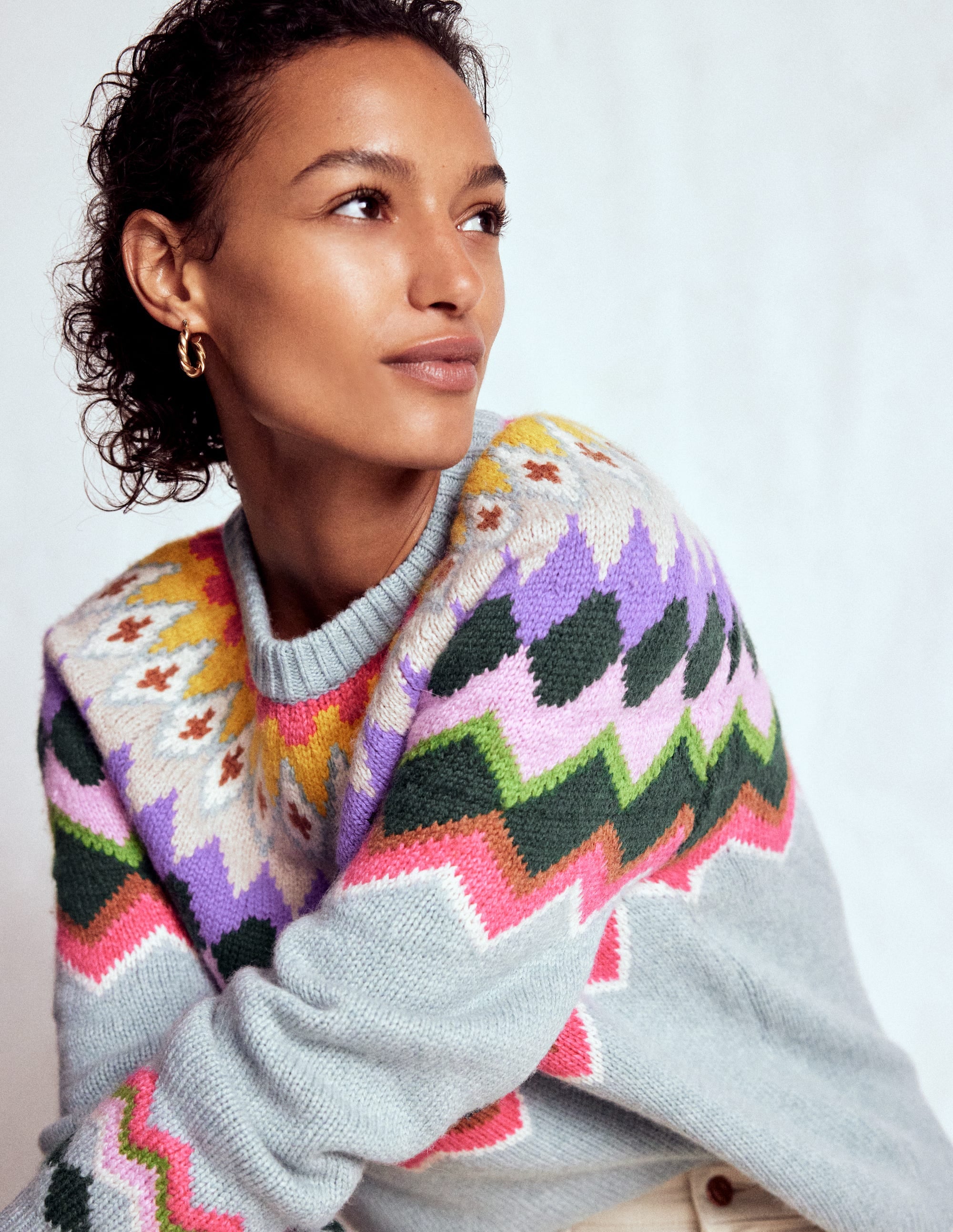 Eleanor Fair-Isle-Pullover-Turmalinblau Meliert - Image 1