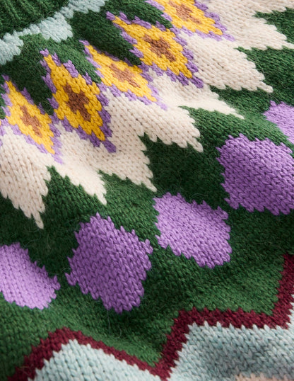 Eleanor Fair-Isle-Pullover-Hofgrün Meliert-8