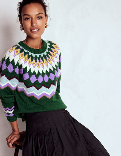 Eleanor Fair-Isle-Pullover-Promenadengrün meliert-1