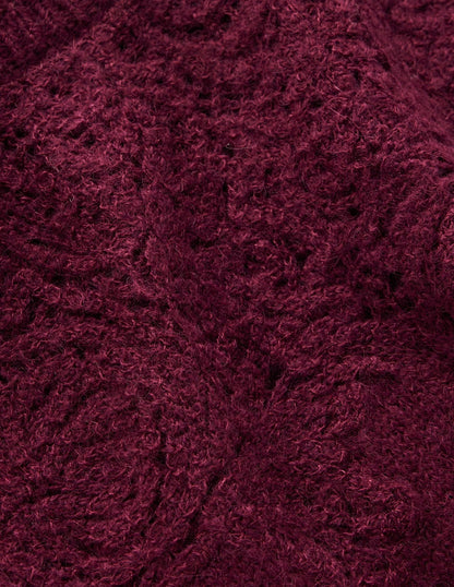 Flauschiger Pullover mit Stickerei-Dunkelviolett-6