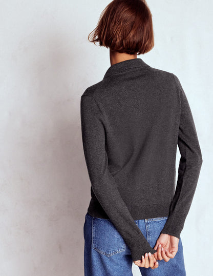 Gilet Briony à détails cousus-Anthracite chiné-3