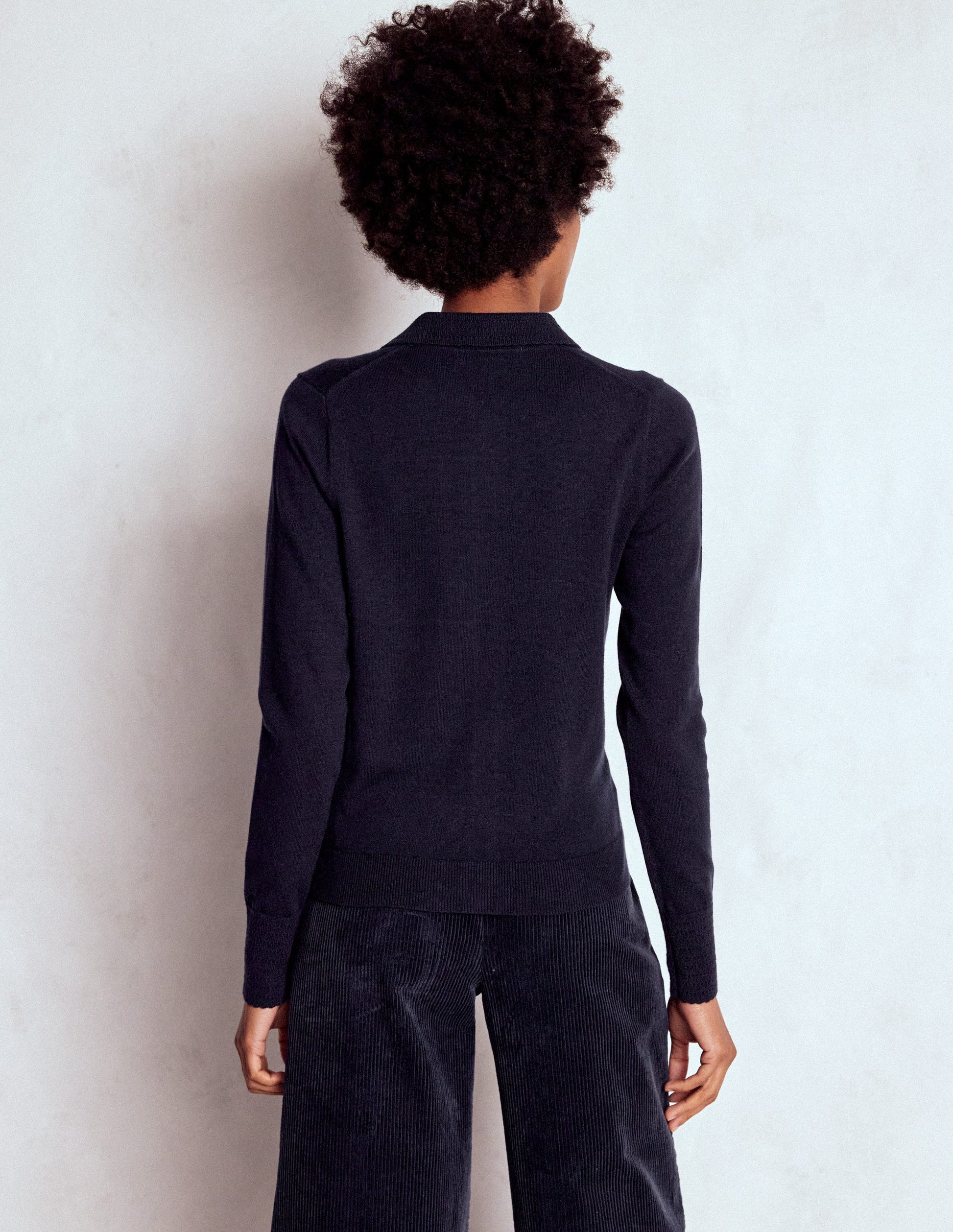Briony Strickjacke mit Ziernähten-Marineblau-3