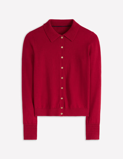 Briony Strickjacke mit Ziernähten-Rot Lakritz-6