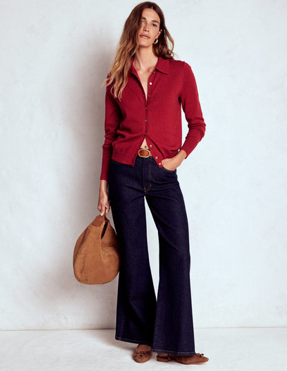 Briony Strickjacke mit Ziernähten-Rot Lakritz-5