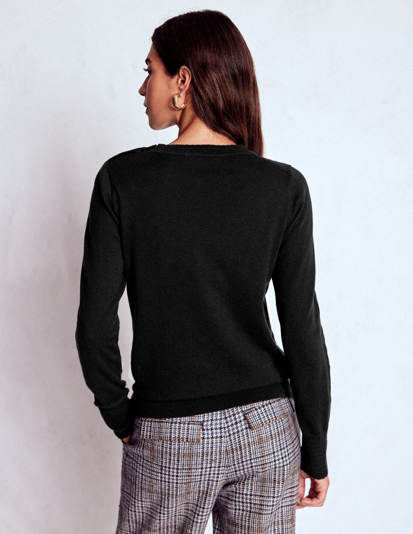 Pull Briony à détails cousus-Noir