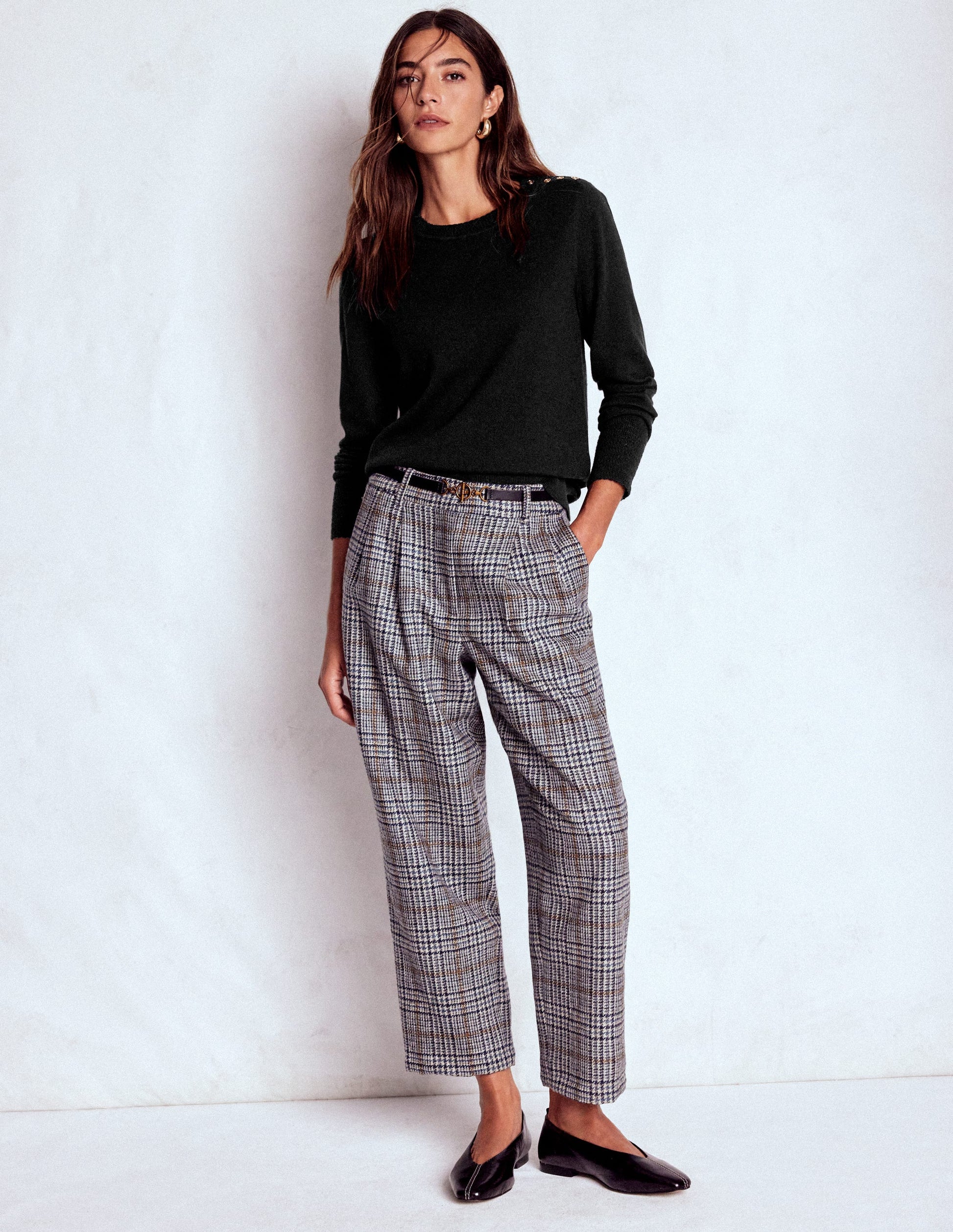 Pull Briony à détails cousus-Noir-4