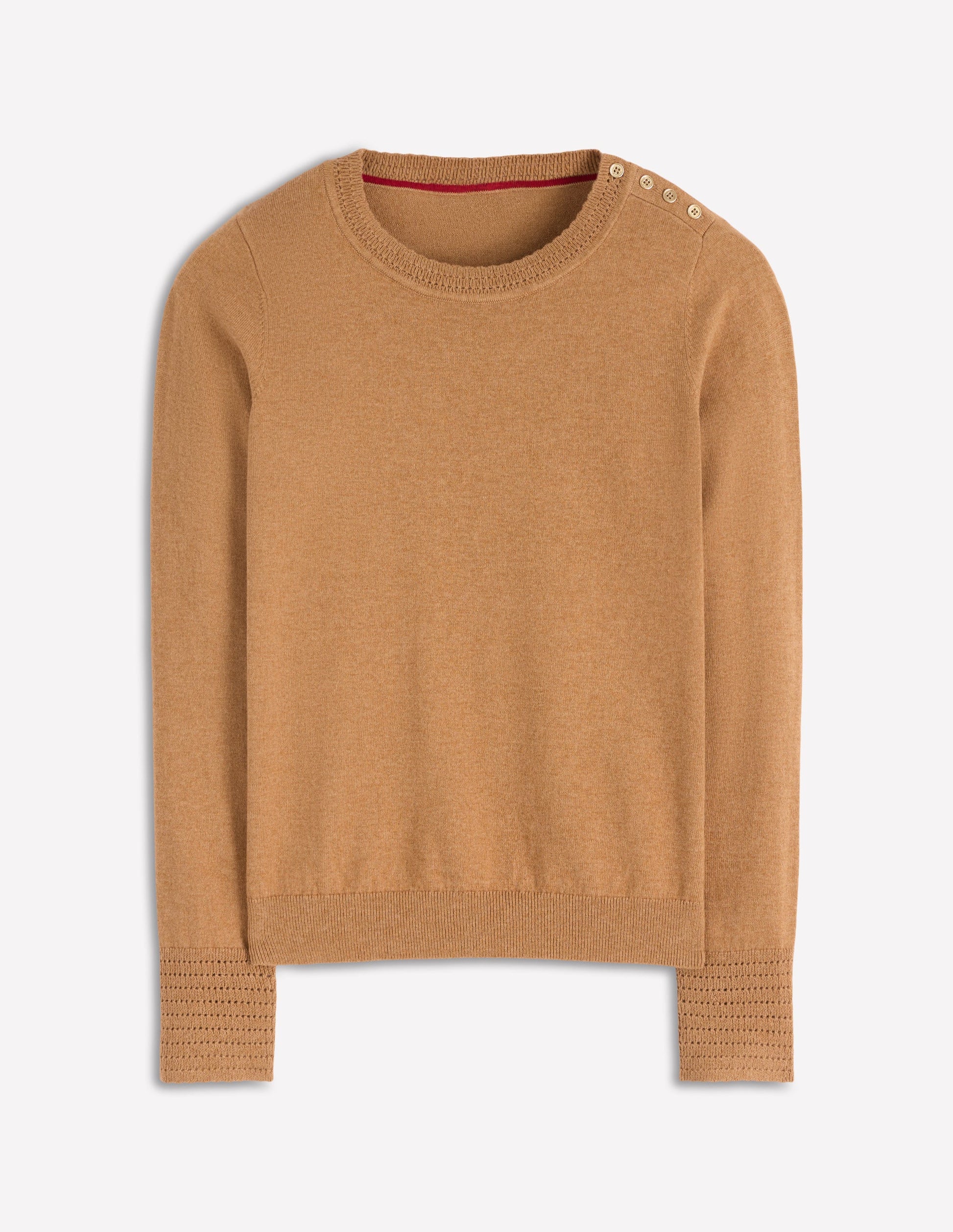 Briony Pullover mit Ziernähten-Camel Meliert-7