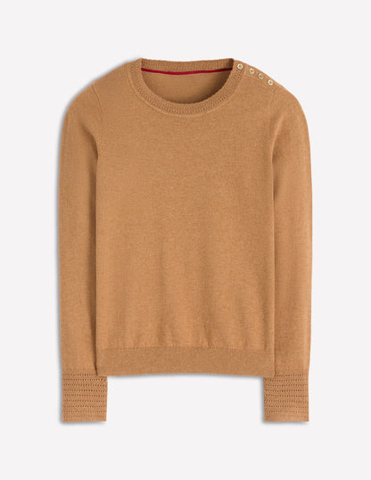 Briony Pullover mit Ziernähten-Camel Meliert-7