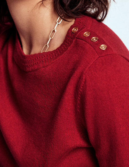 Briony Pullover mit Ziernähten-Rot Lakritz