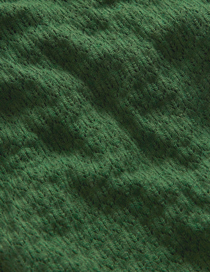 Pointelle-Pullover mit Rüschen-Jagdgrün-6