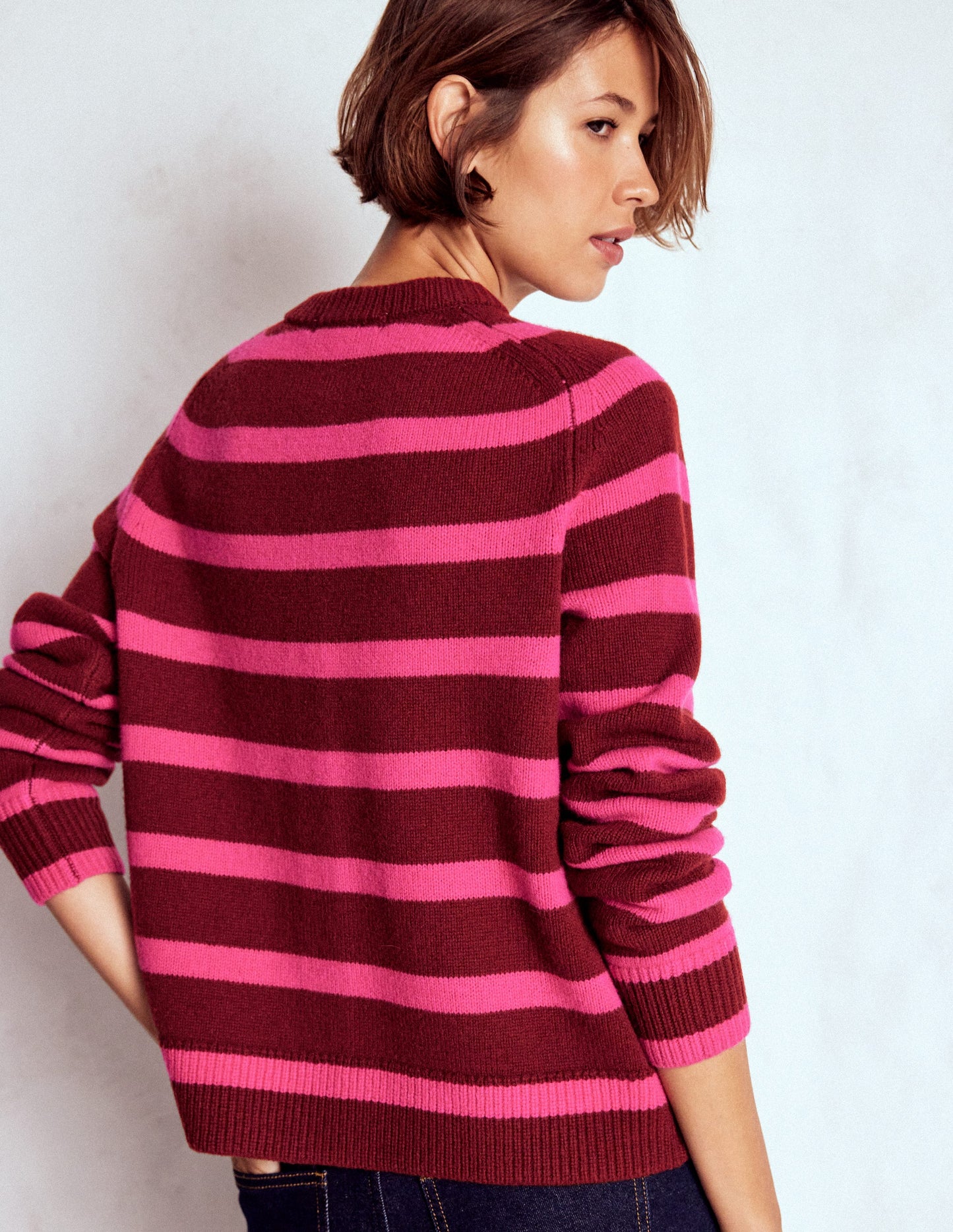 Marion Strickjacke aus Merinowolle-Umbra, Brillantpink