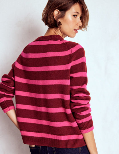Marion Strickjacke aus Merinowolle-Umbra, Brillantpink-4