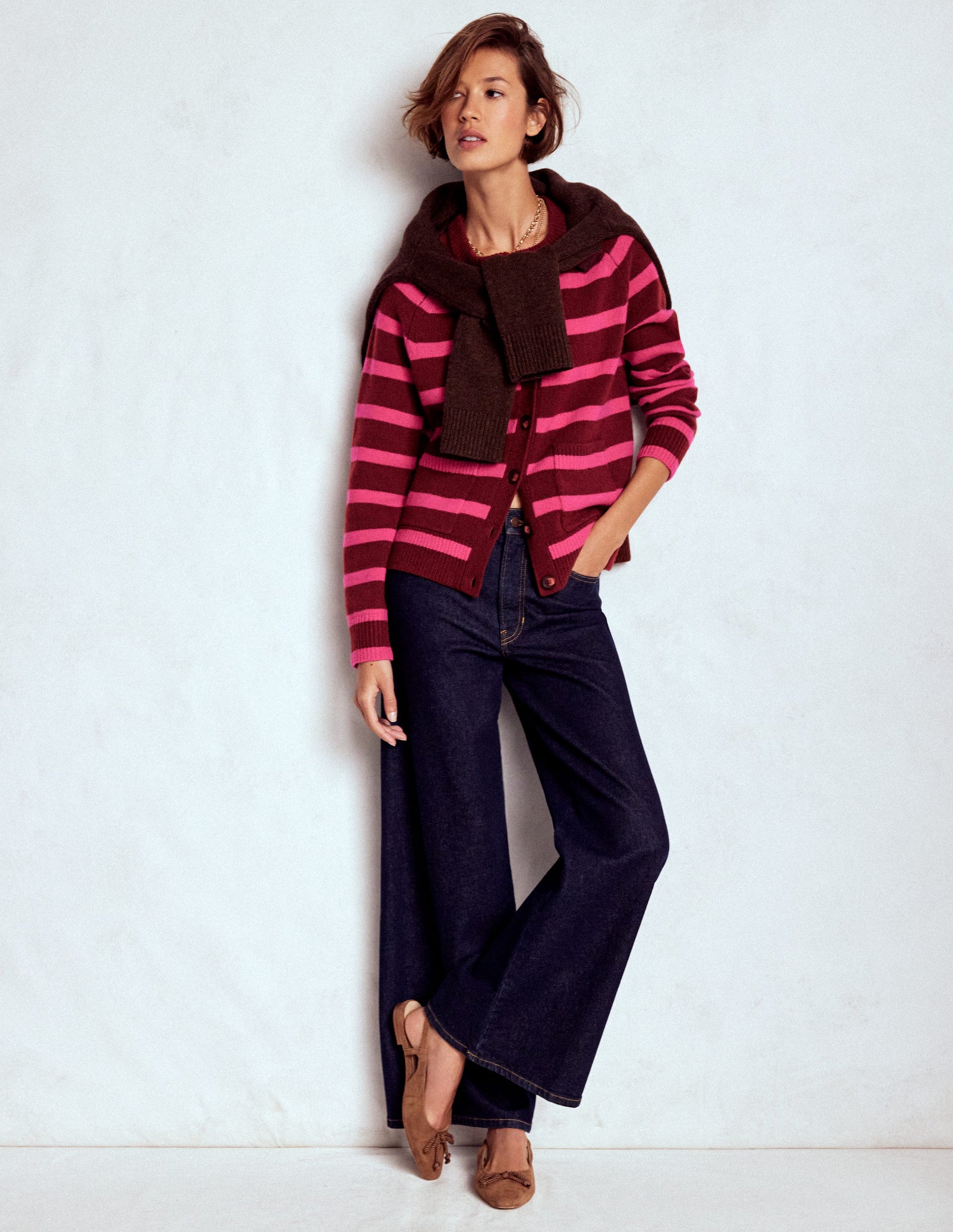 Marion Strickjacke aus Merinowolle-Umbra, Brillantpink-5