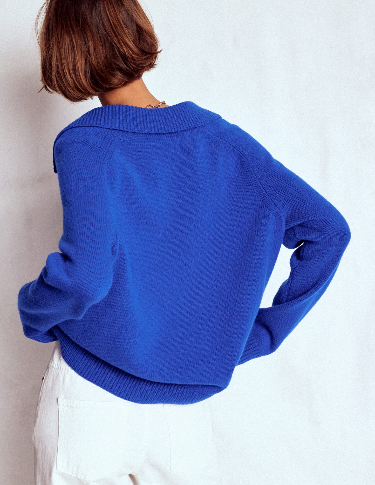 Marion Henley-Pullover aus Merinowolle-Blaureiher