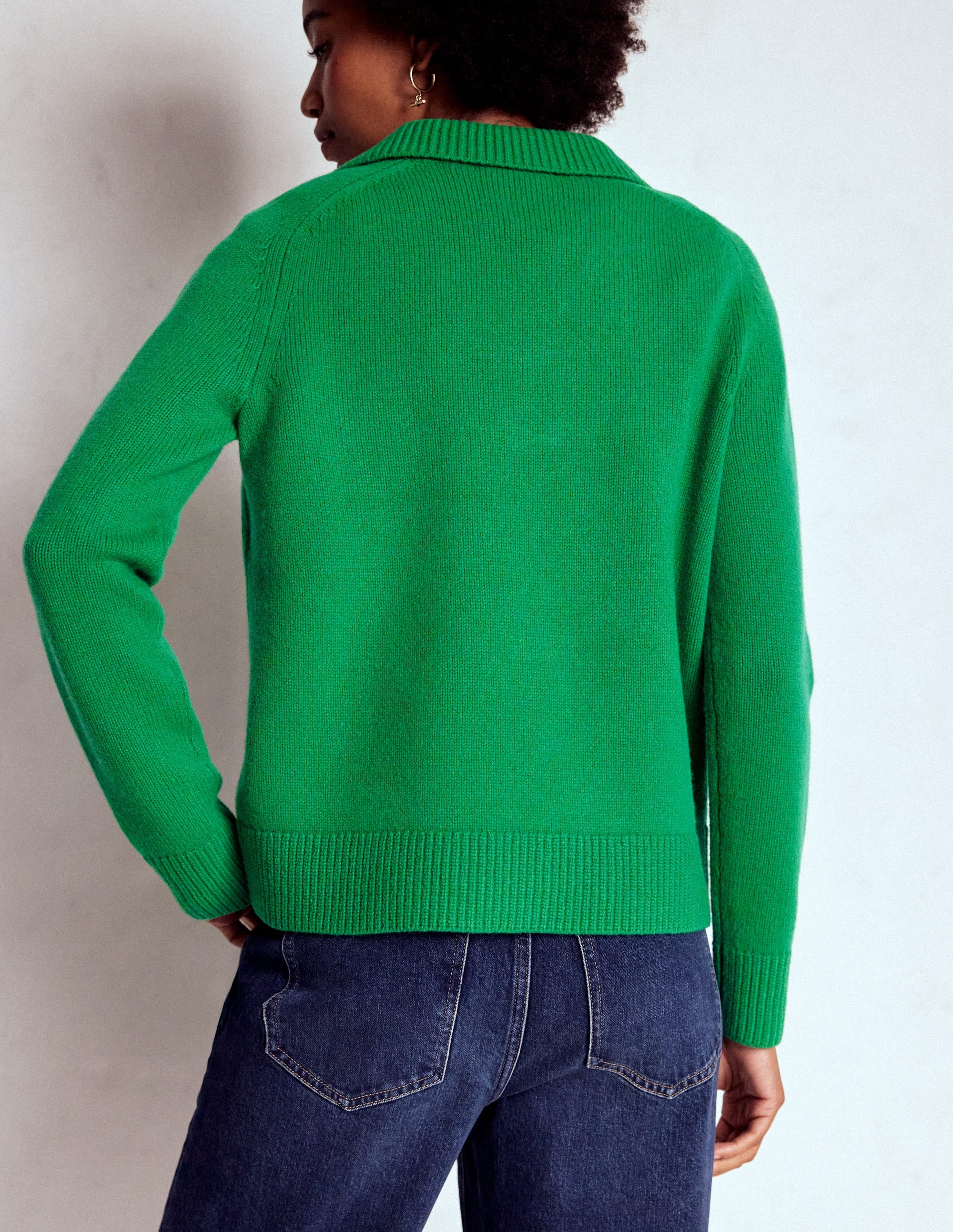 Marion Henley-Pullover aus Merinowolle-Grünes Tamburin - Image 3