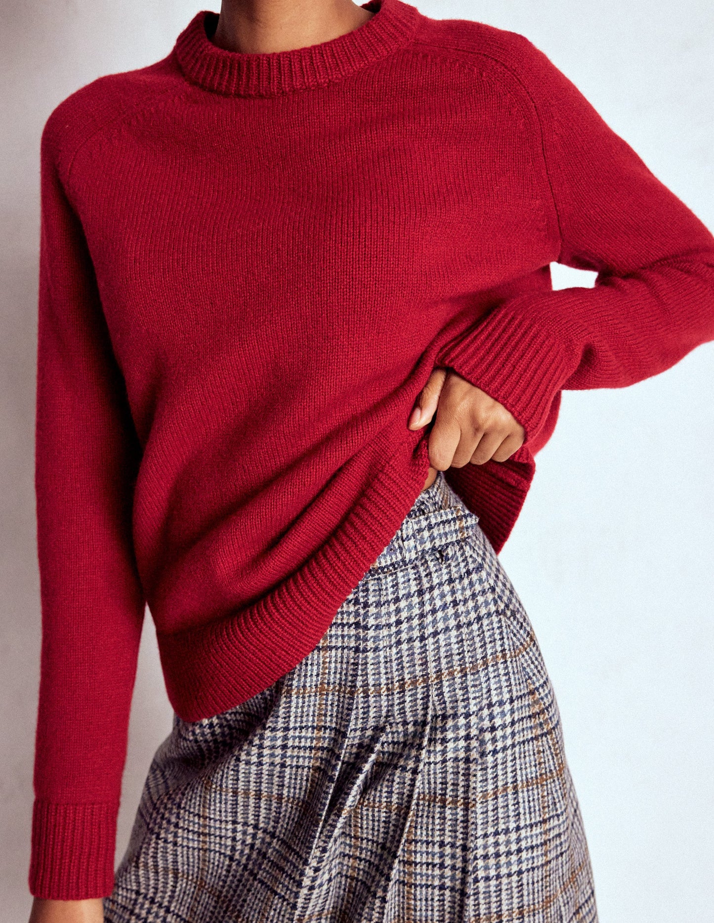 Marion Merino-Pullover-Purpurrot