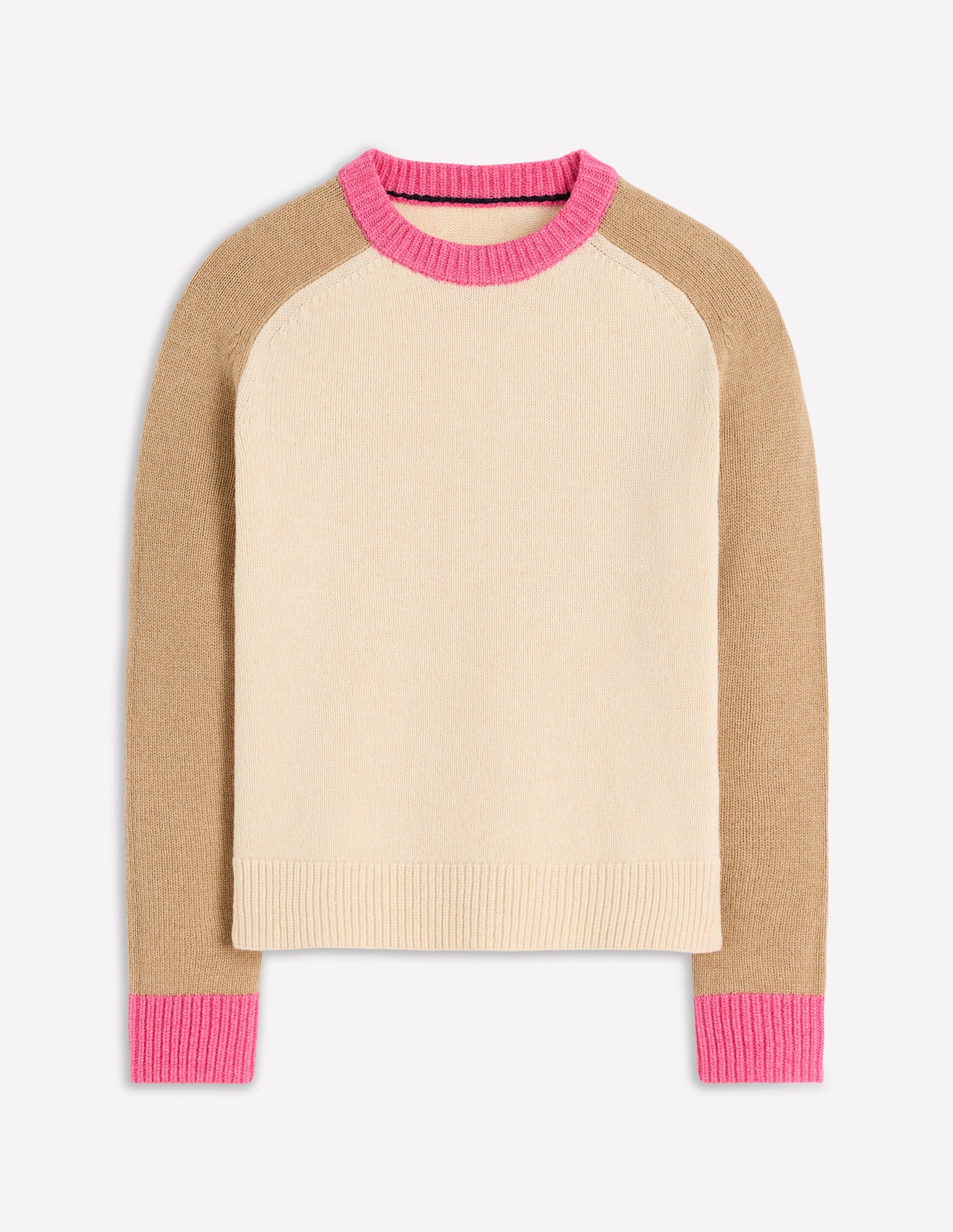 Marion Merino-Pullover-Warmes Naturweiß, Blockfarben-6