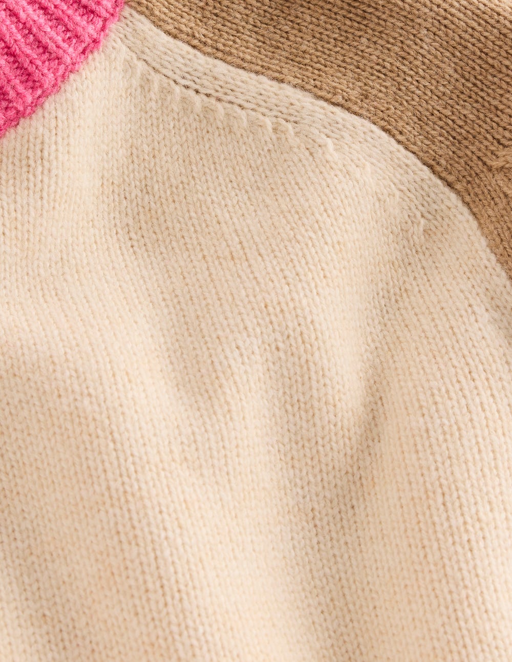 Marion Merino-Pullover-Warmes Naturweiß, Blockfarben