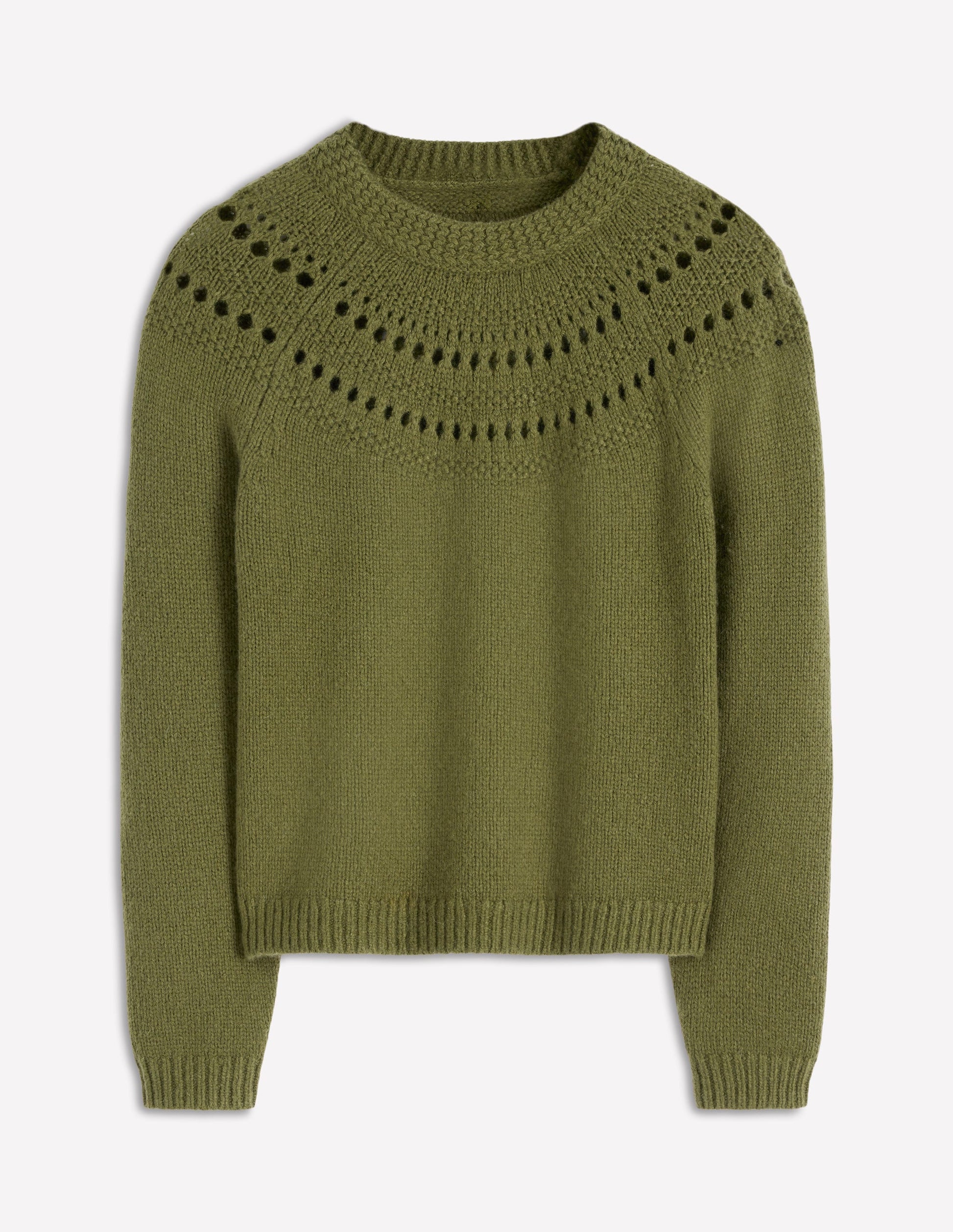 Flauschiger Grobstrickpullover-Waldgrün-5
