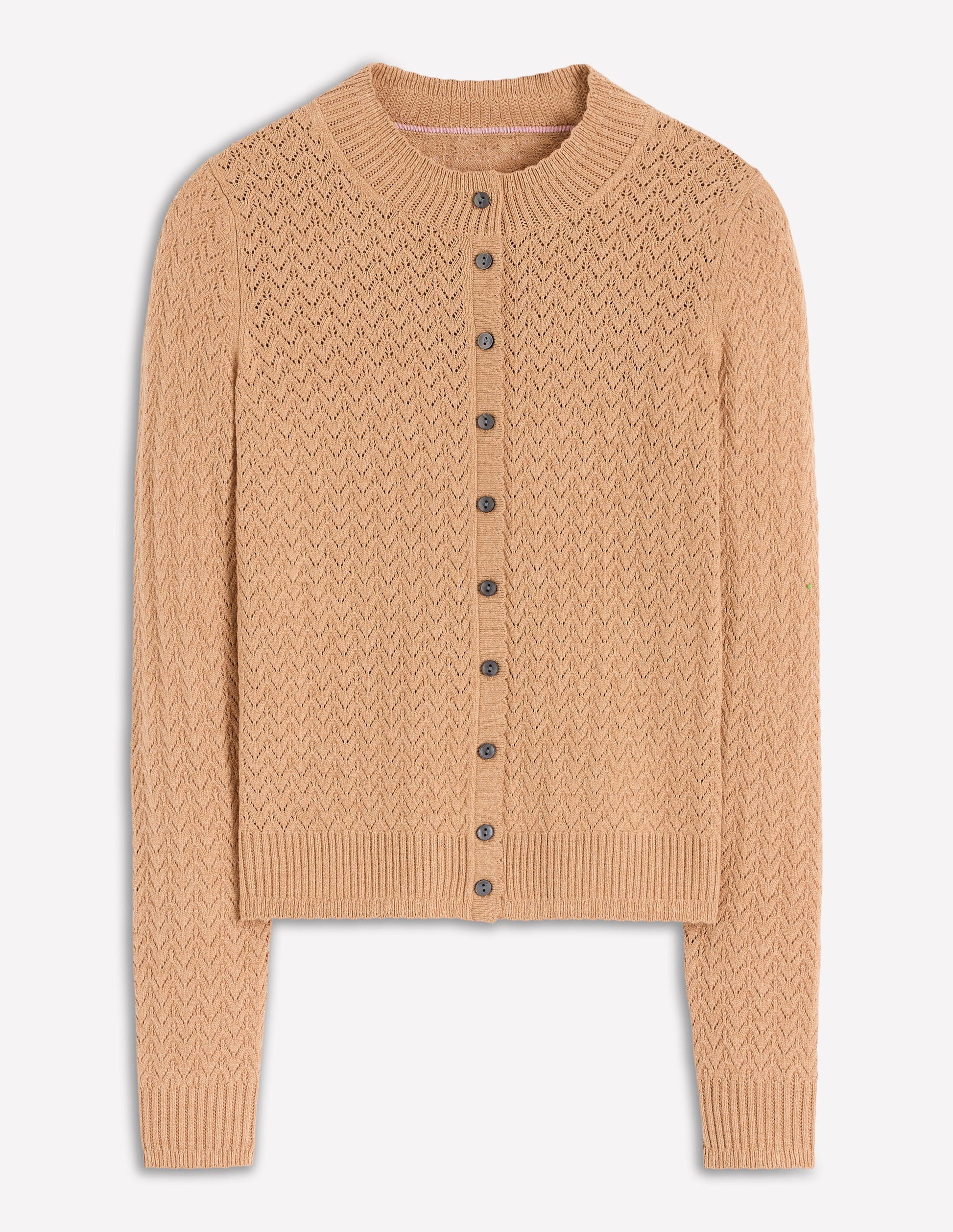 Diane Pointelle-Strickjacke-Camel Meliert-5
