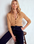 Diane Pointelle-Strickjacke-Camel Meliert