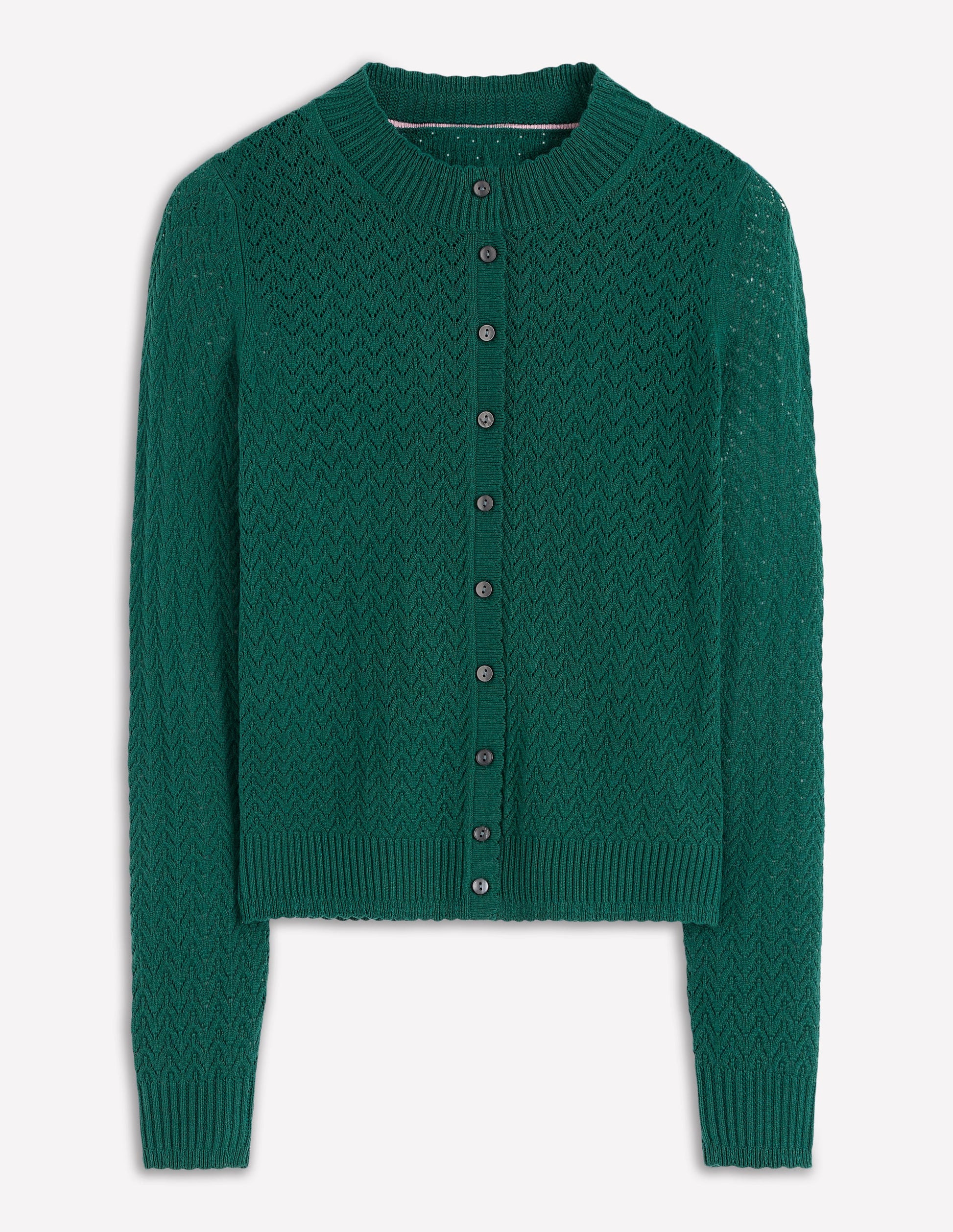 Gilet Diane en pointelle-Vert canard-5
