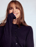 Diane Pointelle-Strickjacke-Marineblau