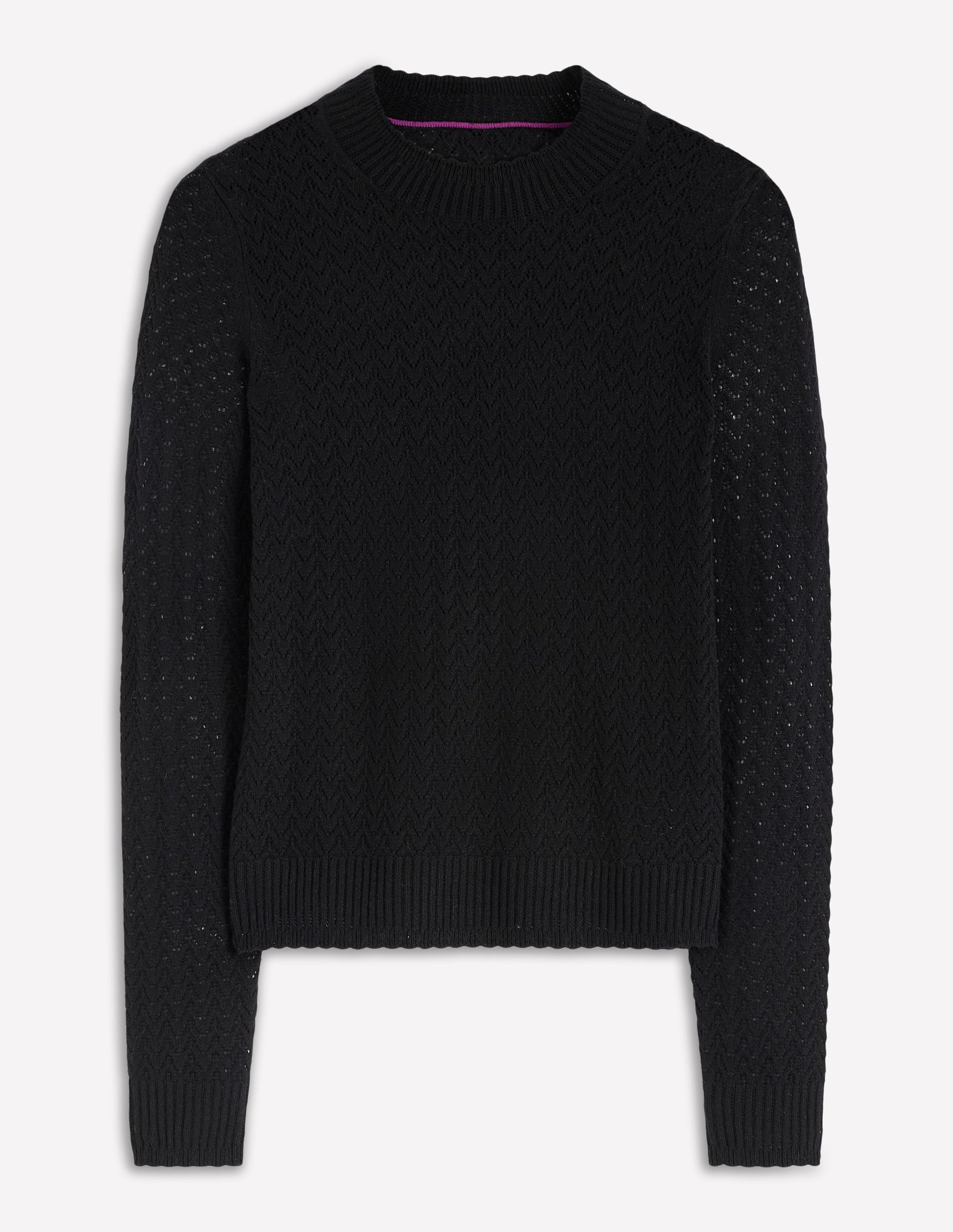 Diane Pointelle-Pullover-Schwarz-5