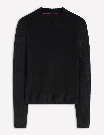 Diane Pointelle-Pullover-Schwarz-5