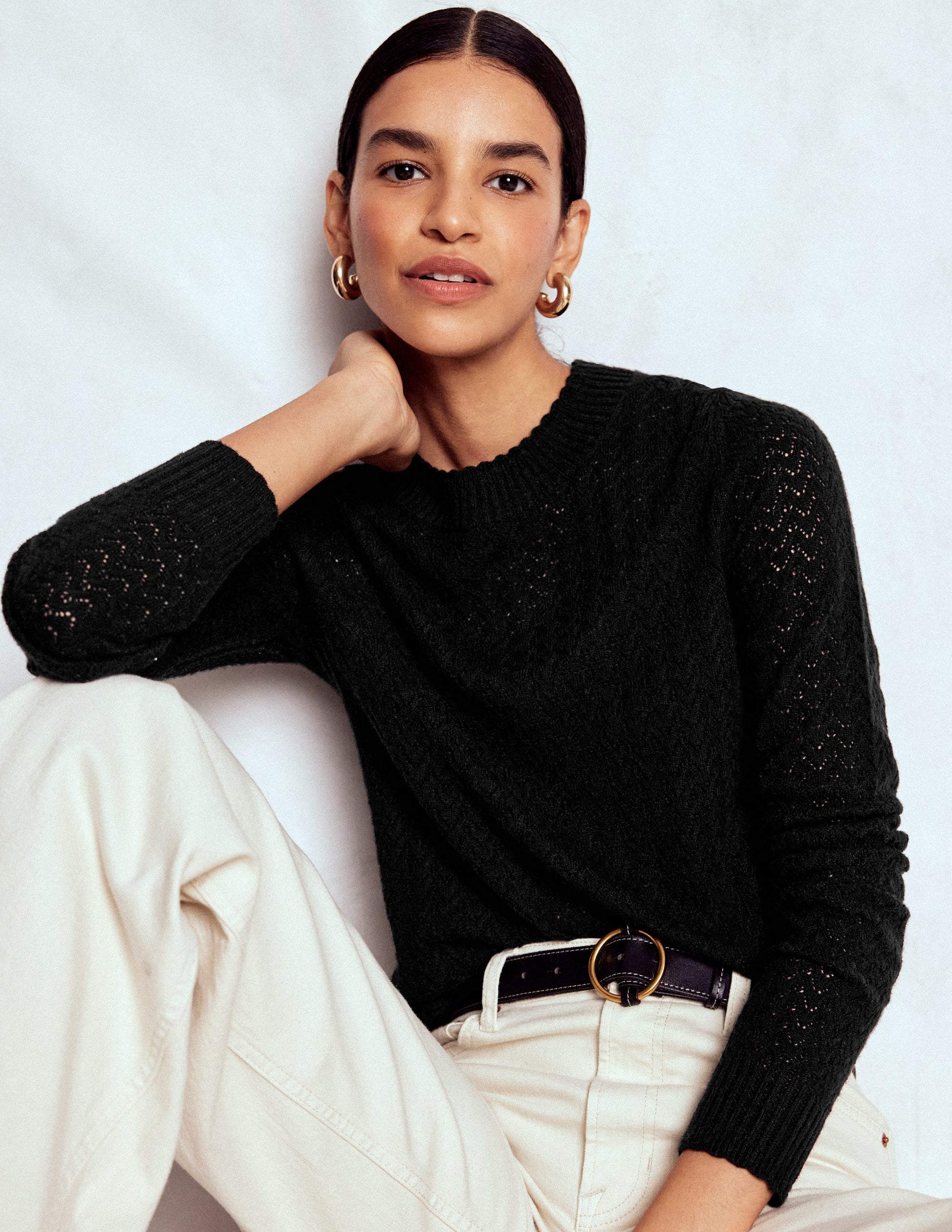 Diane Pointelle-Pullover-Schwarz-1