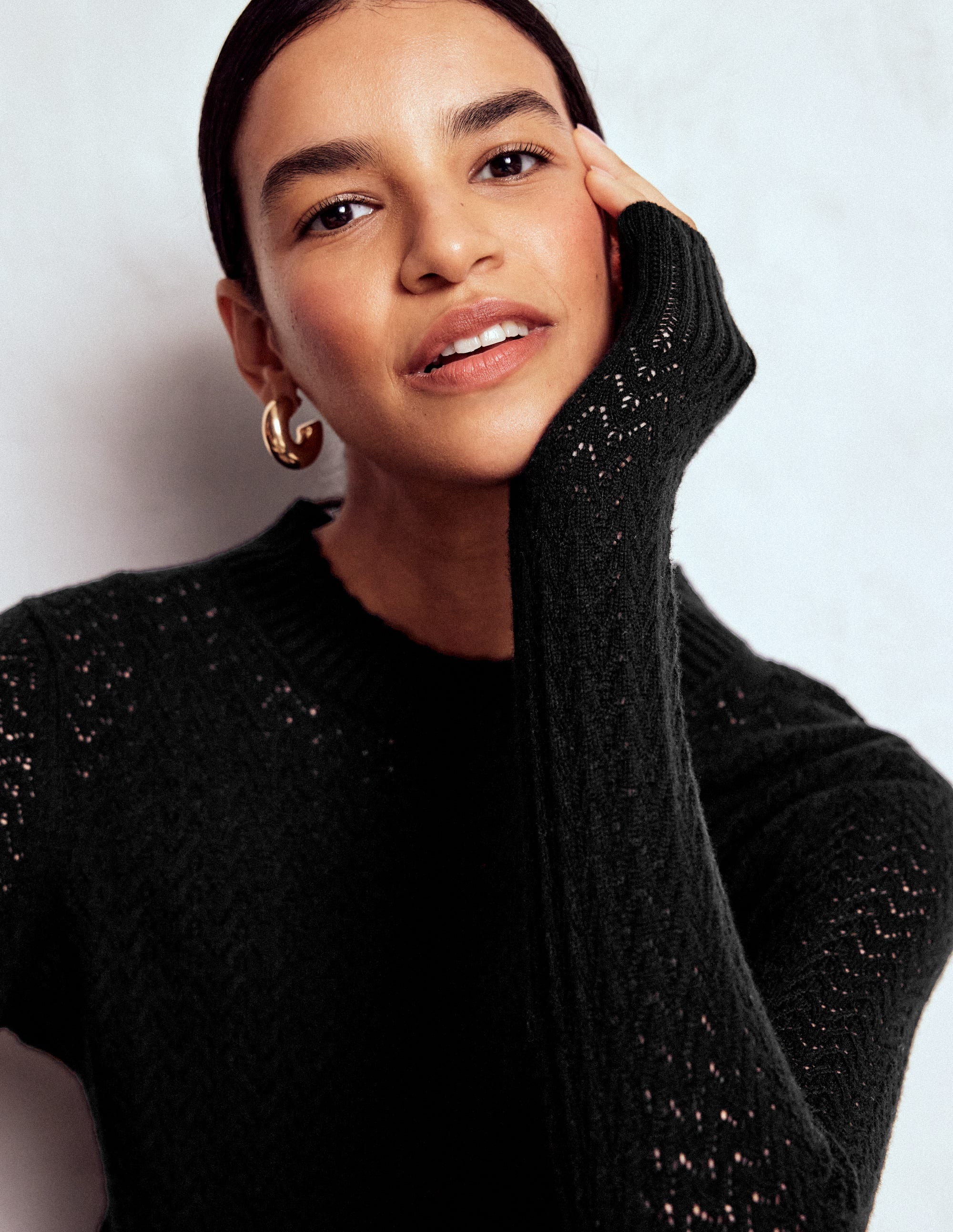Diane Pointelle Jumper-Black - Image 2