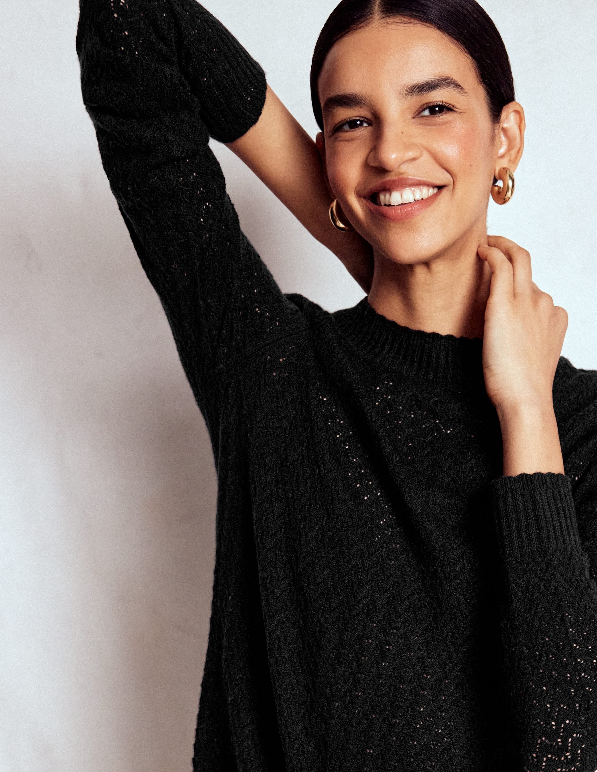 Diane Pointelle Jumper-Black - Image 4