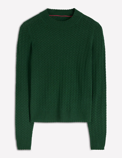 Pull Diane en pointelle-Vert chasseur-6