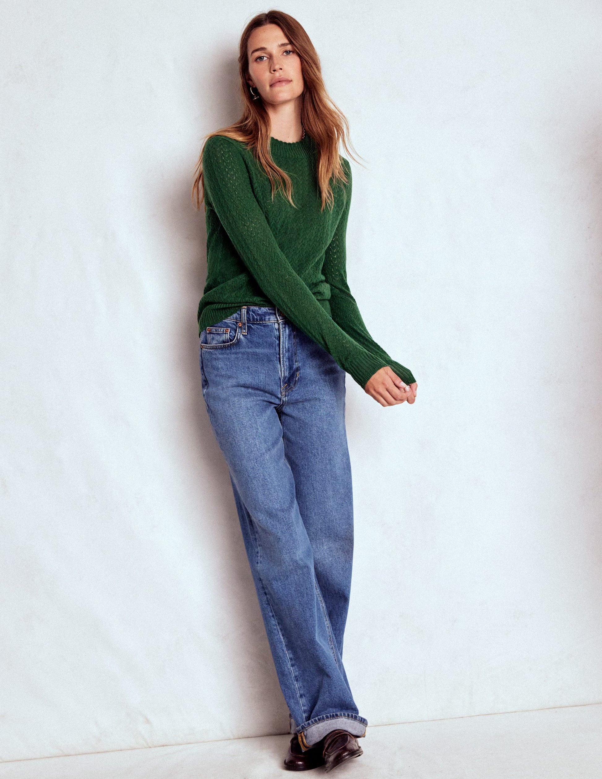 Pull Diane en pointelle-Vert chasseur-5