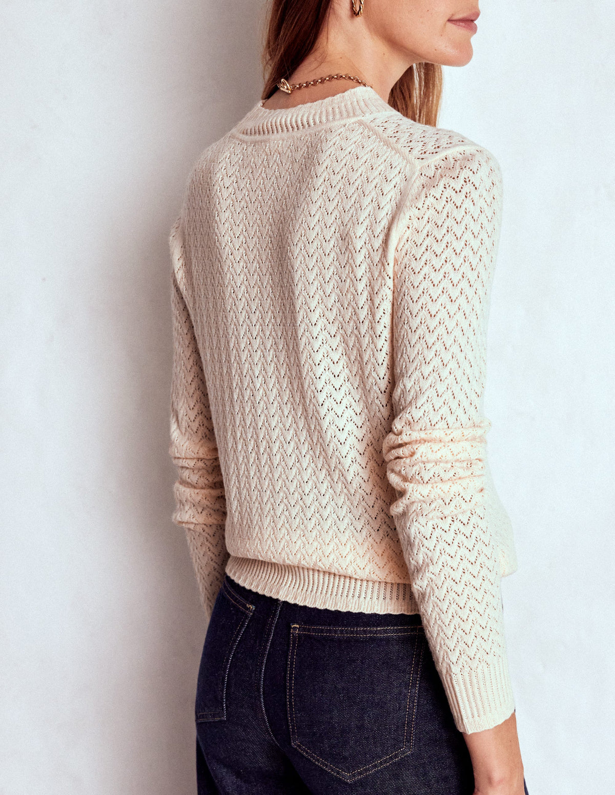 Pull Diane en pointelle-Ivoire chaud - Image 3