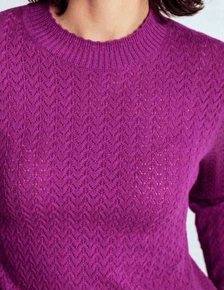 Diane Pointelle-Pullover-Königliches Lila
