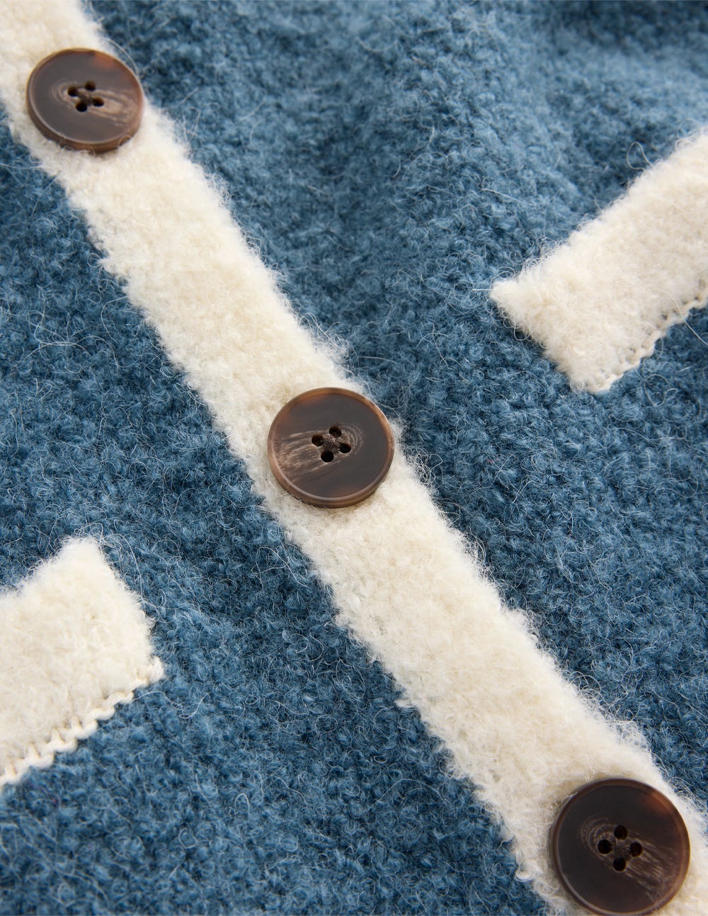 Holly Bouclé-Strickjacke-Denim-Blau Bouclé - Image 7