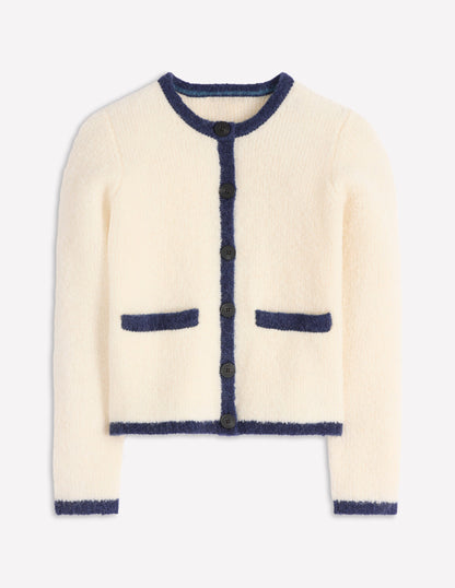 Holly Bouclé-Strickjacke-Warmes Naturweiß, Bouclé-6