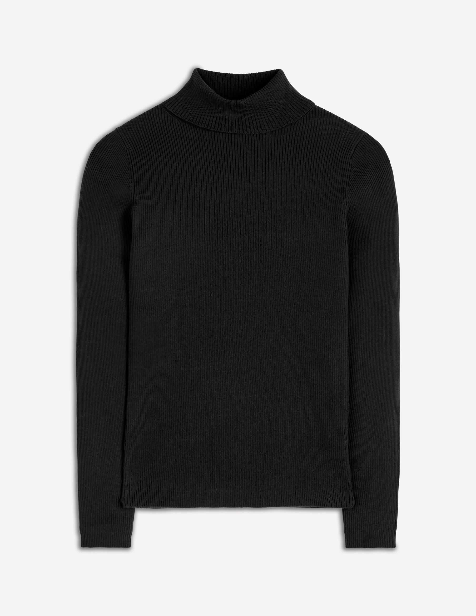 Pull col roulé Emilia en coton-Noir - Image 5